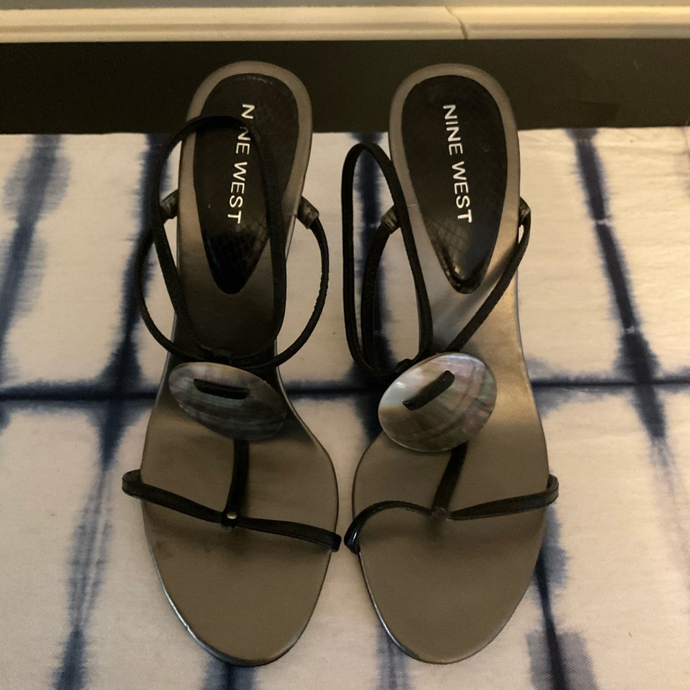 Nine West Black Strappy Sandals